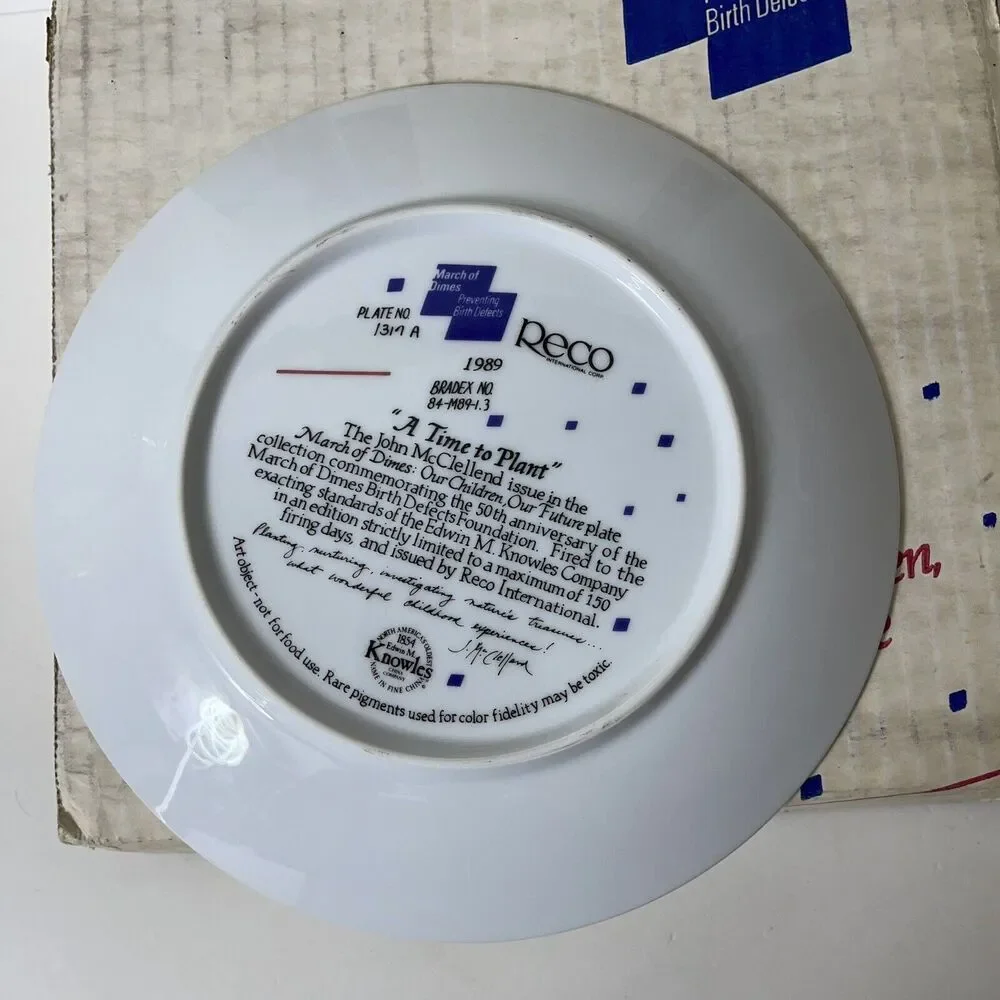 A Time‎ To Plant Plate 1989 McClellend's March of Dimes: Our Children Our Future